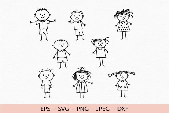 Download Stick Kids Svg Cute Boy Girl Cricut Dxf - Cricut Collection