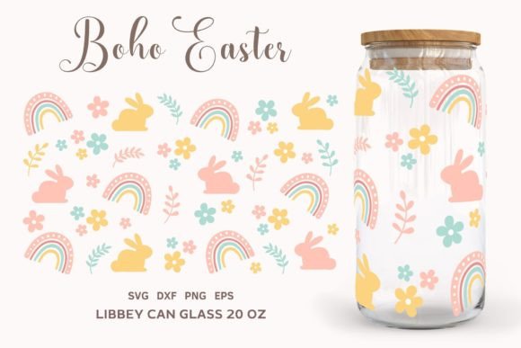 Download Boho Easter Wrap Libbey Can Glass 20oz - Premium Bundle