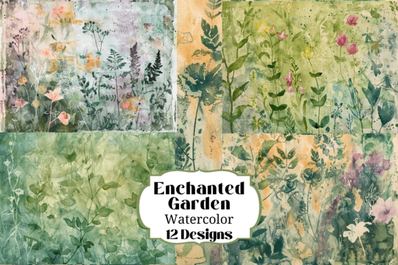 Download Watercolor Enchanted Garden Backgrounds - Enchanted garden Collection